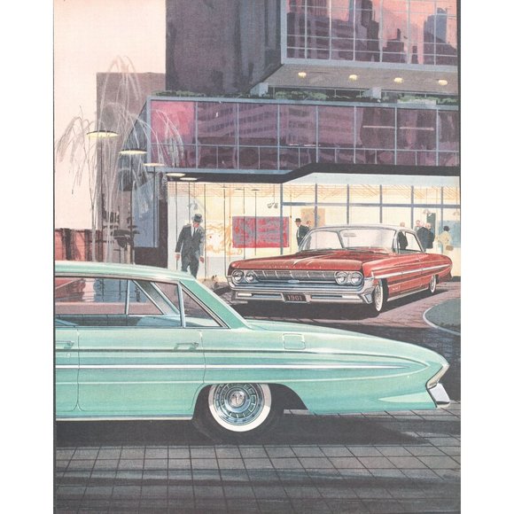 1961 Oldsmobile Ninety Eight 98 Sedan 2 Page Vintage Print Ad Modern Building - Picture 3 of 3